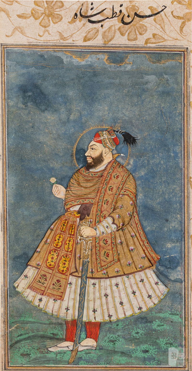 Profile Portrait of Sultan Abu'l Hasan Qutb Shah of Golconda, India, Deccan, Golconda, Early 18th century